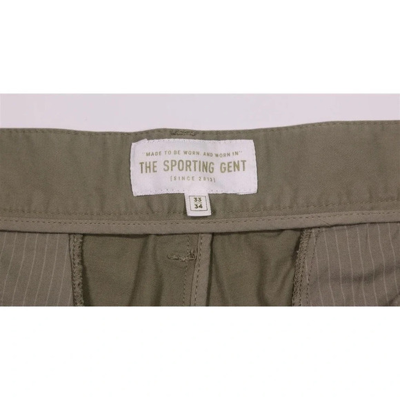 The Sporting Gent TSG $135 Solid Light Olive Green Flat Front Chino Pants 33x34 - Picture 6 of 7